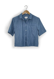 cropped Shirt aus blue Denim