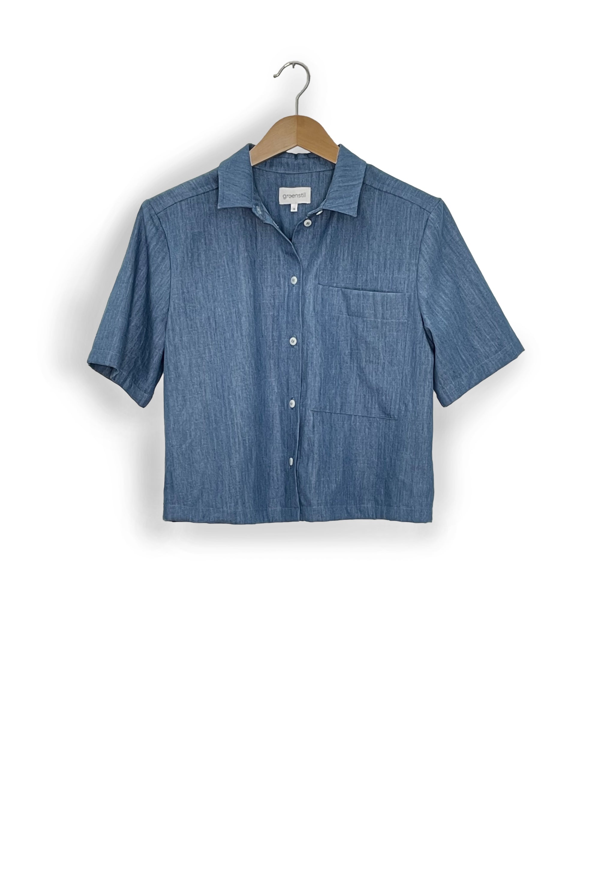 cropped Shirt aus blue Denim