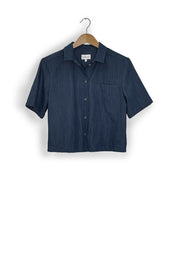 cropped Shirt aus dark Denim