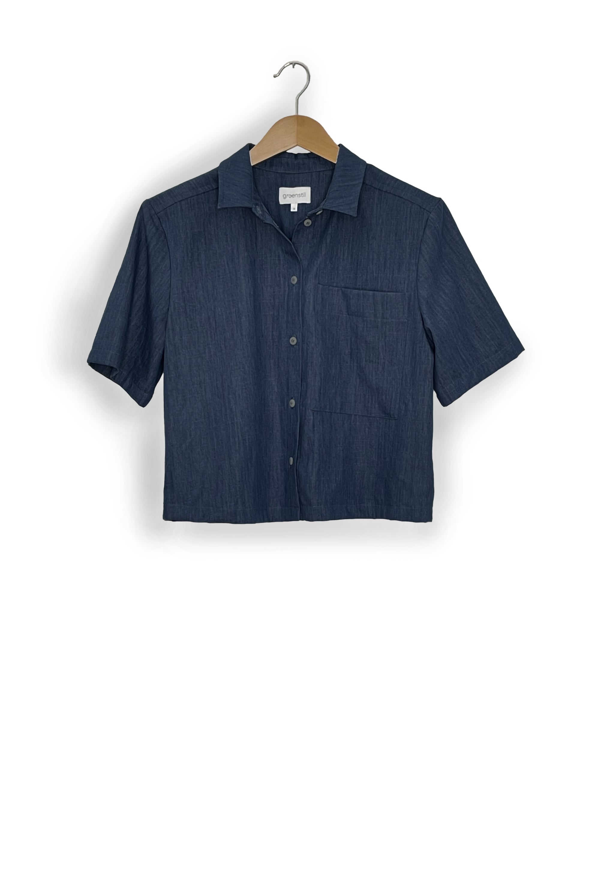 cropped Shirt aus dark Denim
