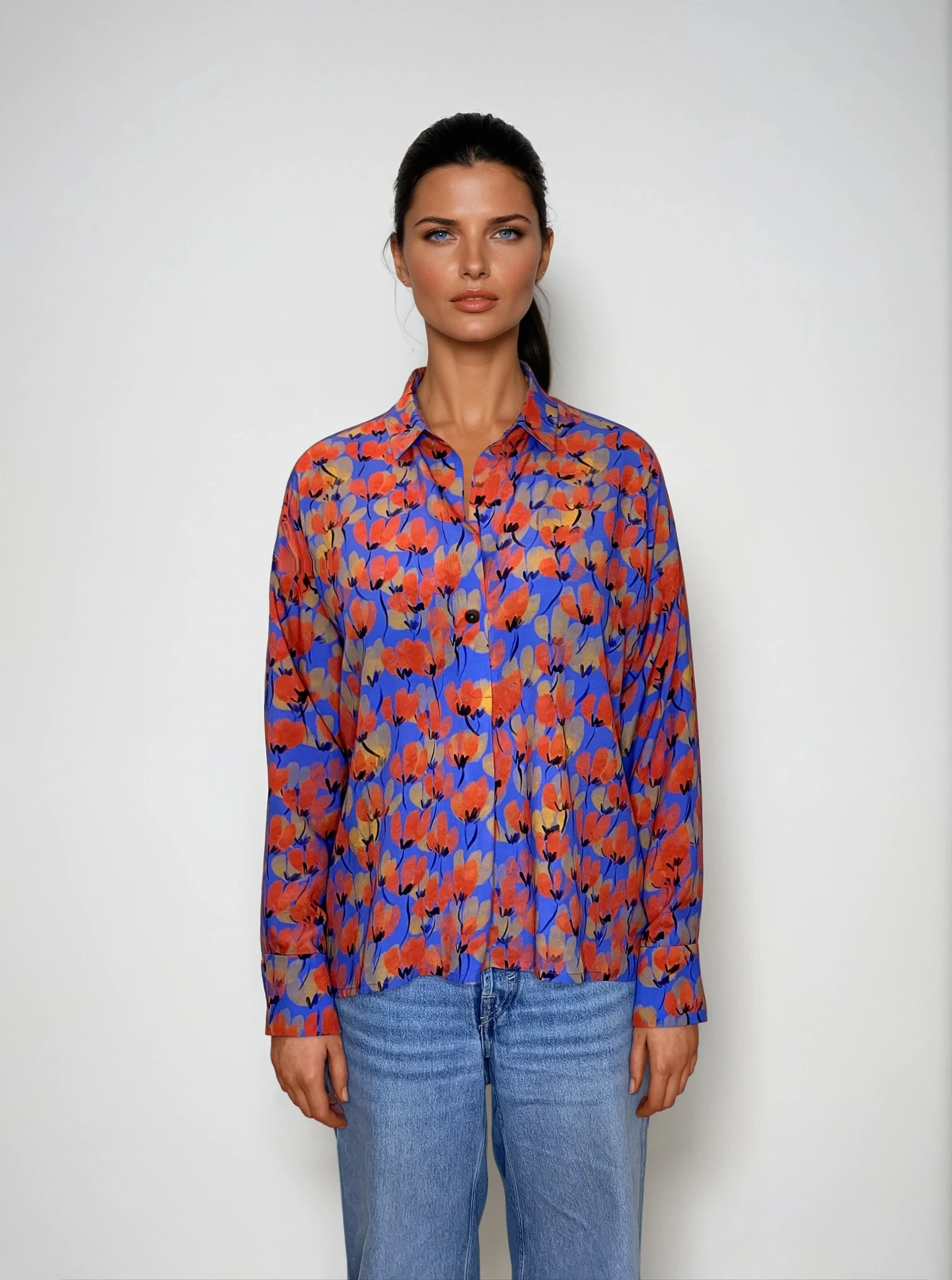 Bluse Raza in poppy print