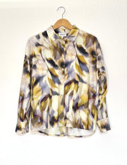 oversized Hemdbluse mit Blätterprint