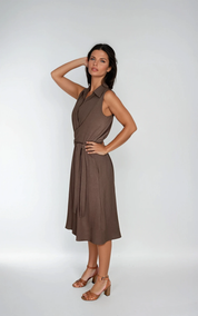 Wickelkleid - washed brown