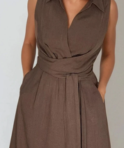 Wickelkleid - washed brown