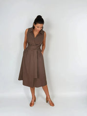 Wickelkleid - washed brown