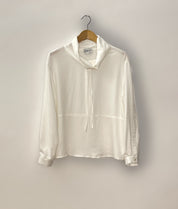 sportive Bluse mit Stehkragen - white