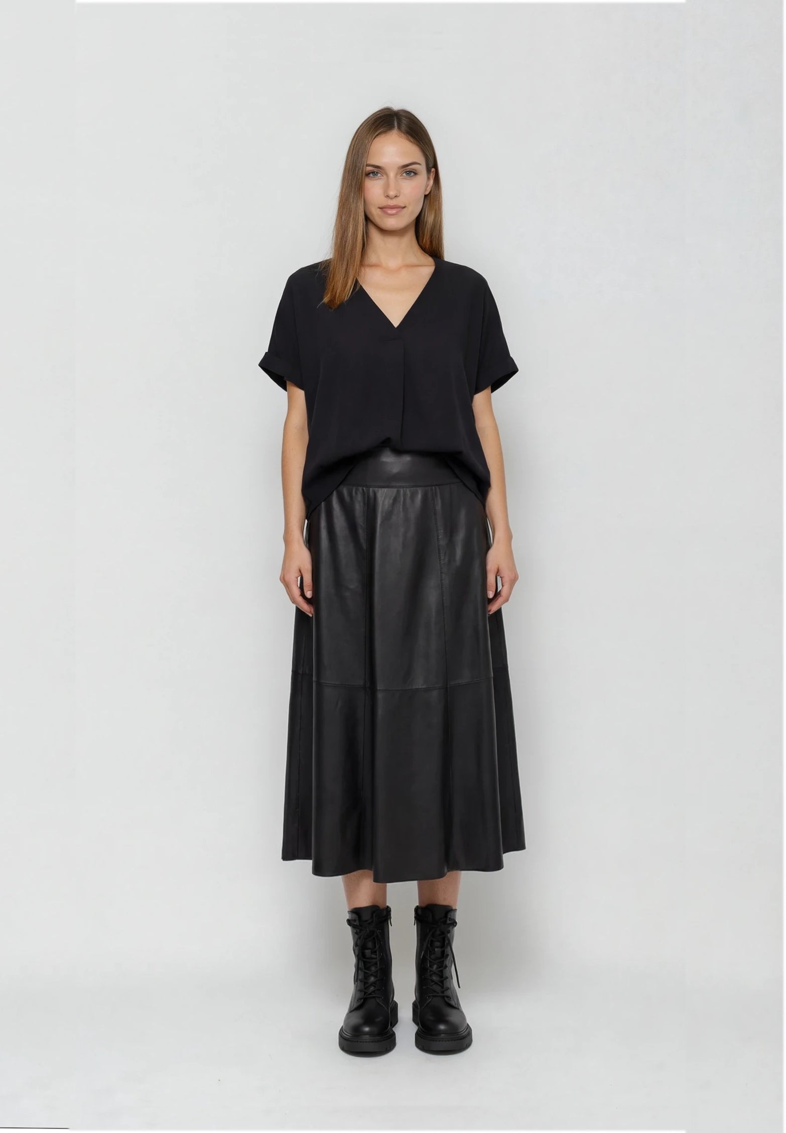 oversized blouse top - black