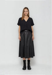 oversized blouse top - black