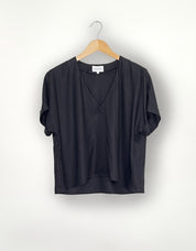 oversized blouse top - black