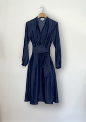 Wickelkleid in dark denim