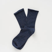 Lurex Socken - navy blue