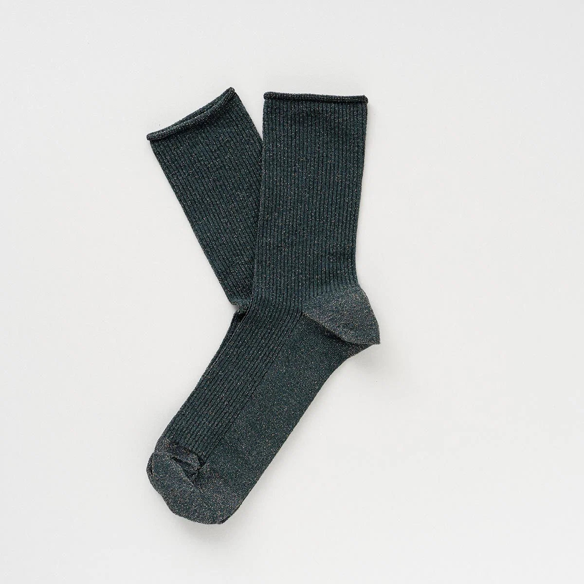 Lurex Socken - dark green