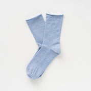 Lurex Socken - light blue