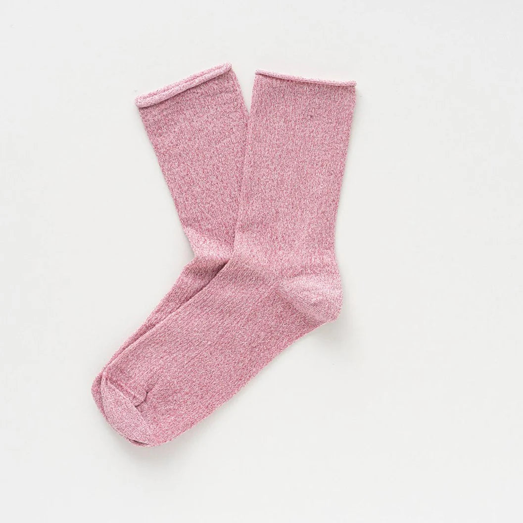 Lurex Socken - pink