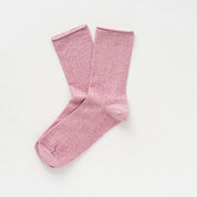 Lurex Socken - pink