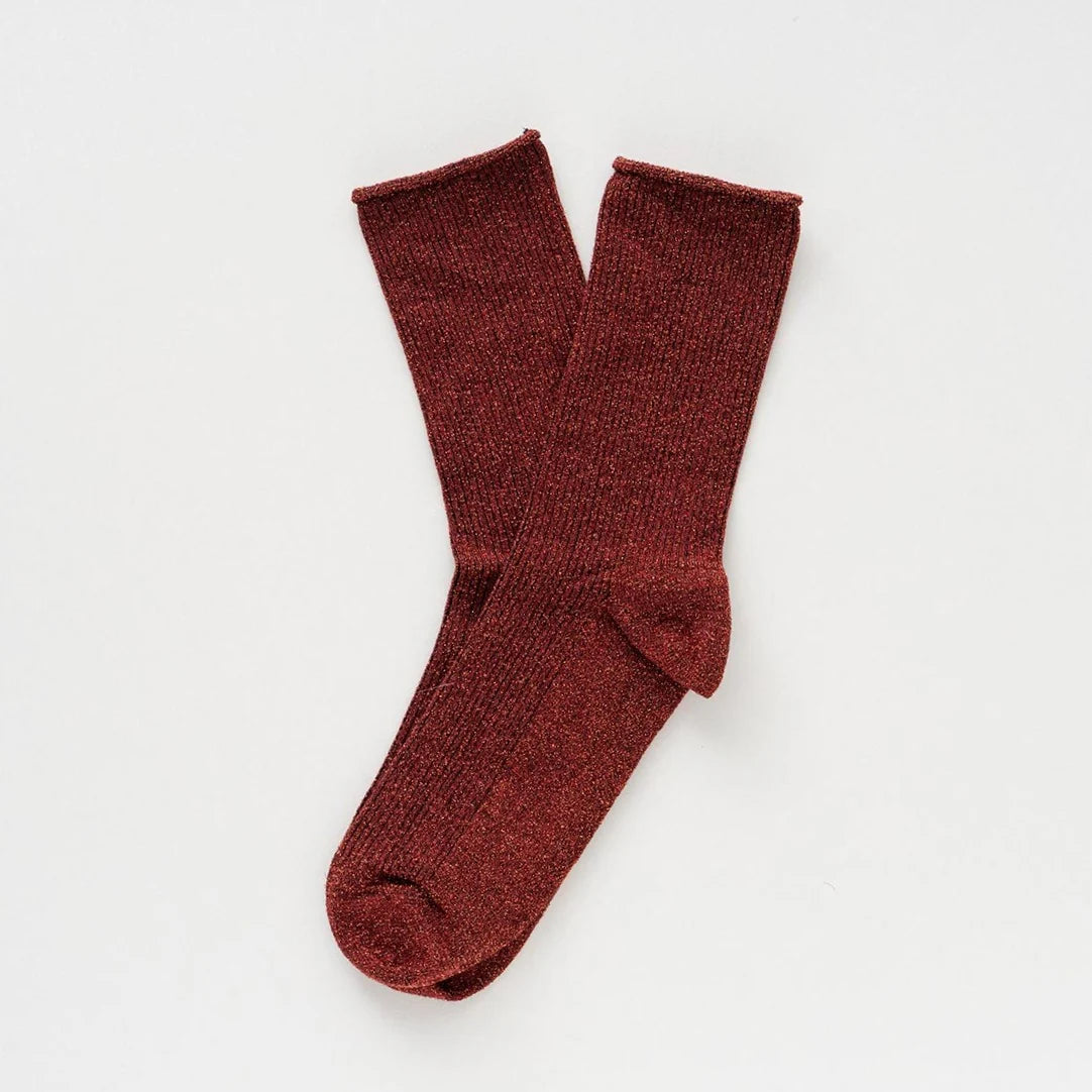 Lurex Socken - red