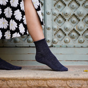 Lurex Socken - navy blue