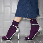 Lurex Socken - purple