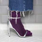 Lurex Socken - purple