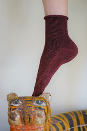 Lurex Socken - red