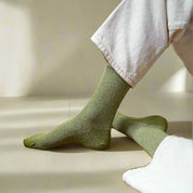 Lurex Socken - olive green