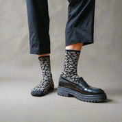 Lurex Socken - leopard black