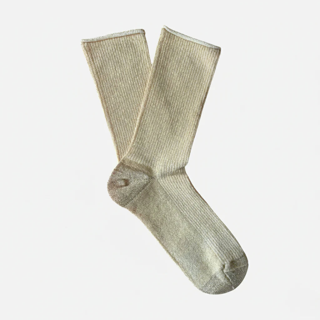 Lurex Socken - lemon
