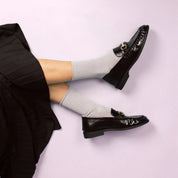 Lurex Socken - light grey