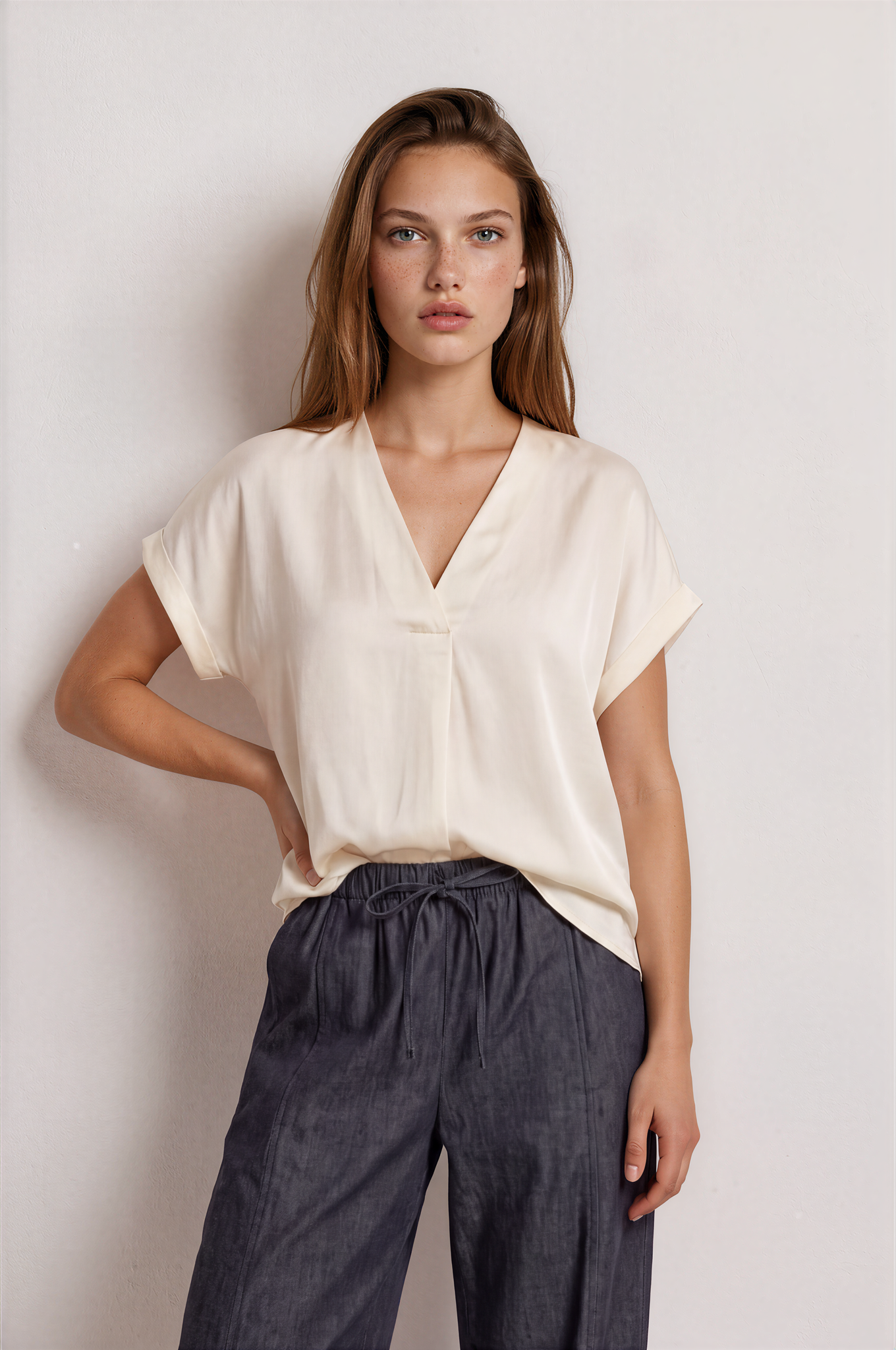 oversized Blusentop aus Ecovero™  - vanilla white