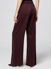 Wide leg Hose aus hochwertigem Cupro-Mix - burgundy