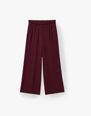 Wide leg Hose aus hochwertigem Cupro-Mix - burgundy