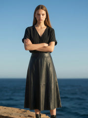 oversized blouse top - black