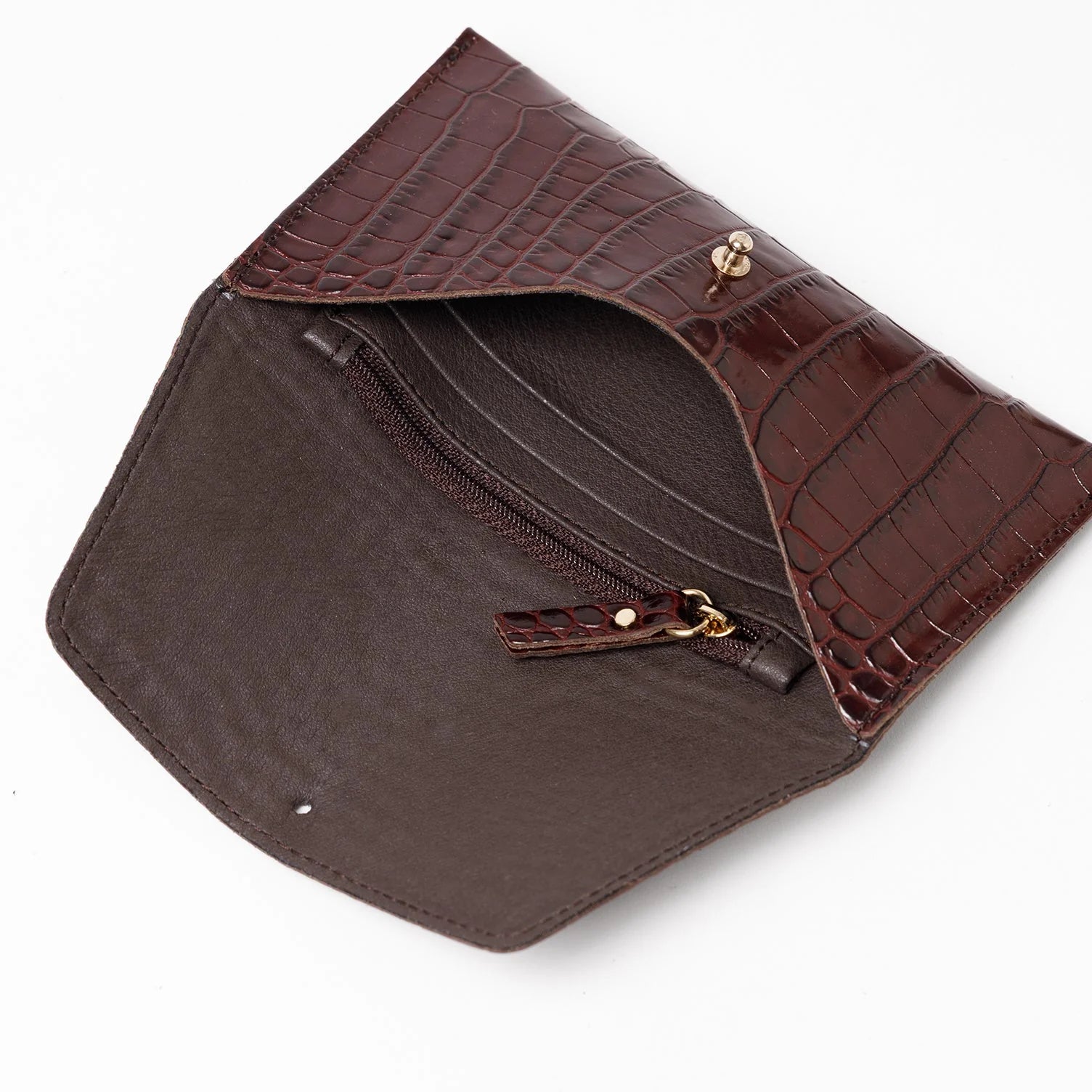 Mini Envelope - croco print burgundy