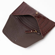 Mini Envelope - croco print burgundy