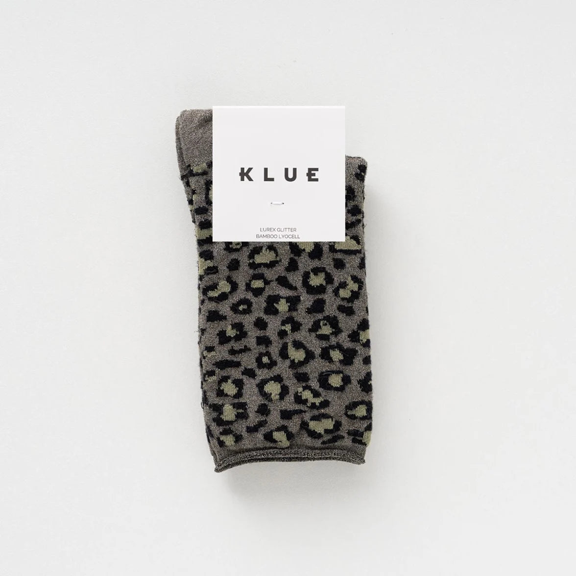 Lurex Socken - leopard khaki