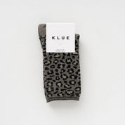 Lurex Socken - leopard khaki