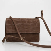 Phone Bag Medium - croco suede mocha