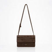 Phone Bag Medium - croco suede mocha