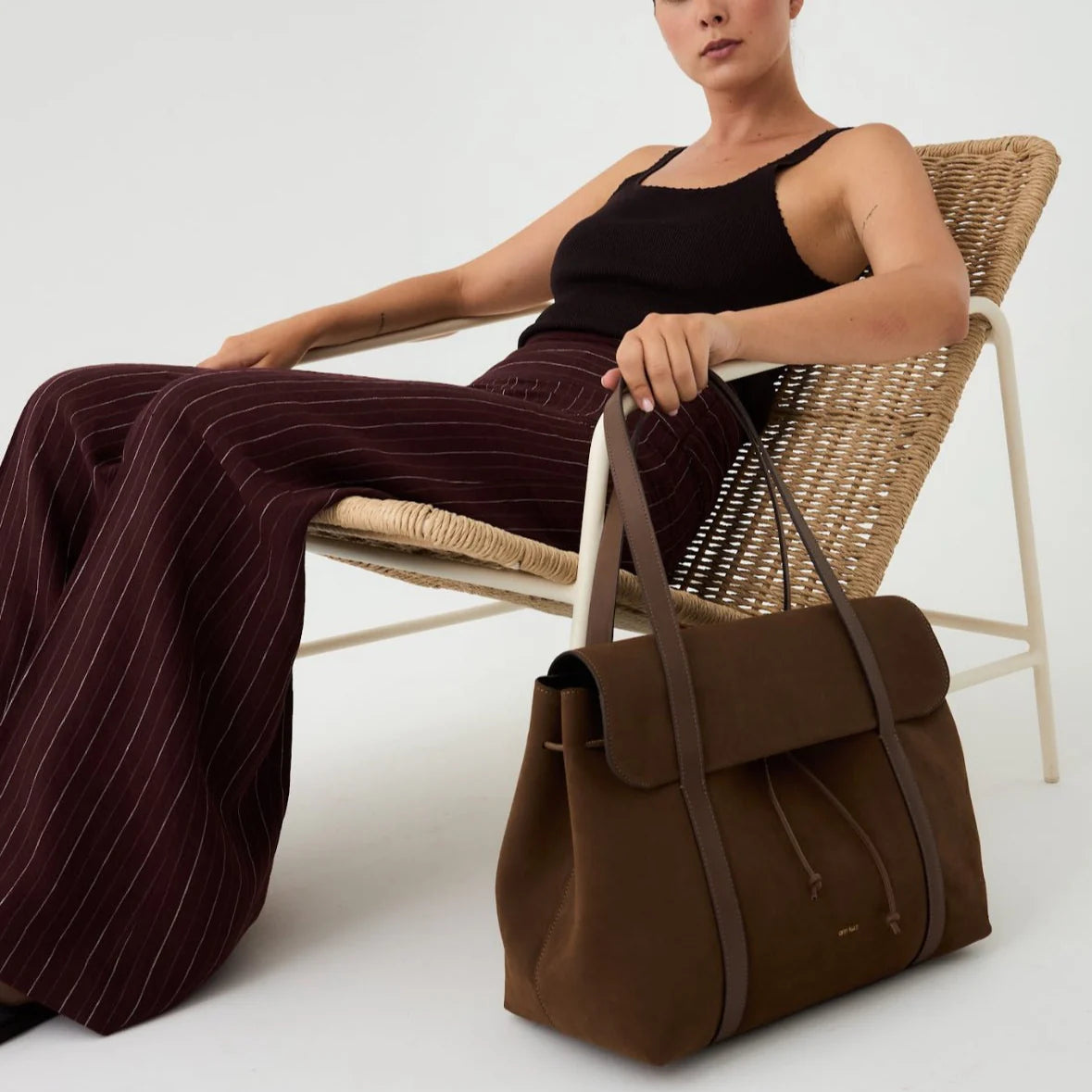 Leather Shopper - fango
