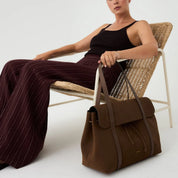 Leather Shopper - fango